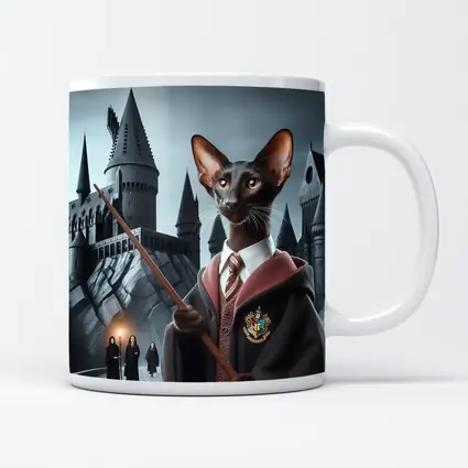 Oriental Shorthair Cat Wizard Castle Fantasy