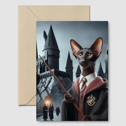 Oriental Shorthair Cat Wizard Castle Fantasy