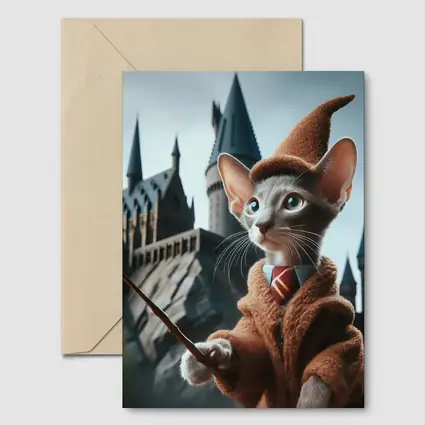 Oriental Shorthair Cat Wizard Castle Background