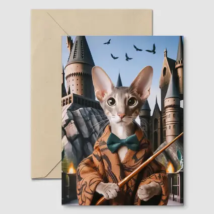 Oriental Shorthair Cat Wizard Castle Fantasy