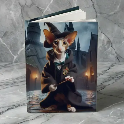 Cornish Rex Cat Wizard Dark Castle Night