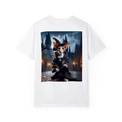 Cornish Rex Cat Wizard Dark Castle Night