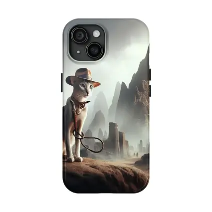 Adventure Cat Ancient Ruins Misty Landscape