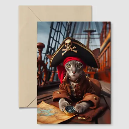 Gray Cat Pirate Ship Deck Adventure