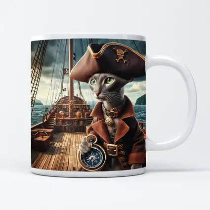 Russian Blue Cat Pirate Ship Deck