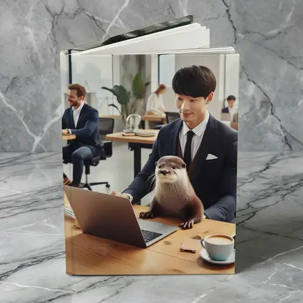 Otter Working With Man In Office