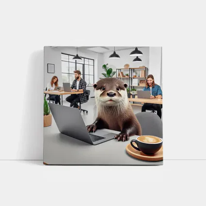 Otter Working On Laptop In Office