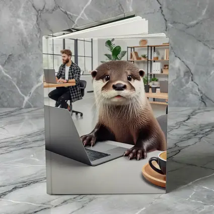 Otter Working On Laptop In Office