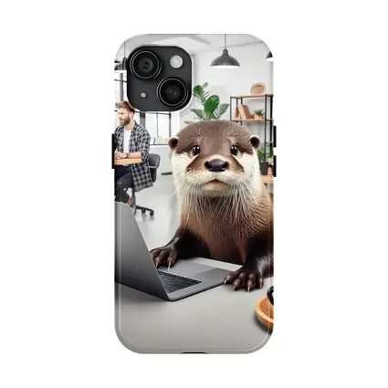 Otter Working On Laptop In Office