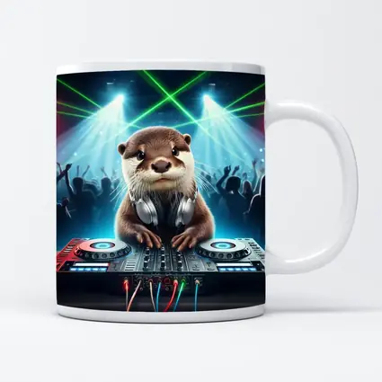 Otter DJ Spinning Decks At Club Party