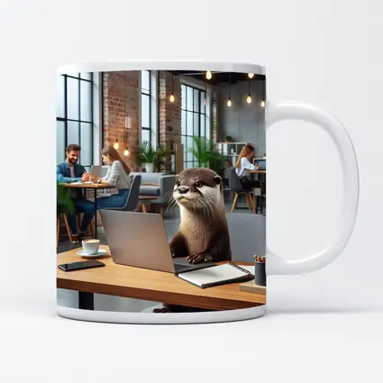 Otter Working on Laptop in Office