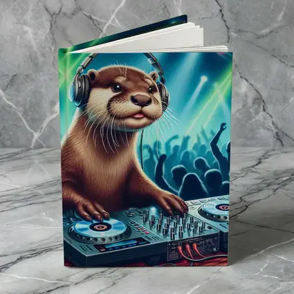 Otter DJ Spinning Records At Night Club