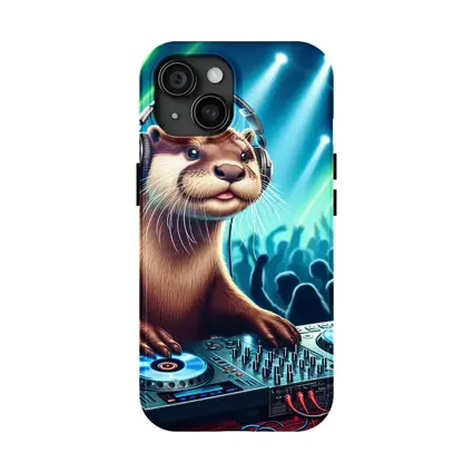 Otter DJ Spinning Records At Night Club