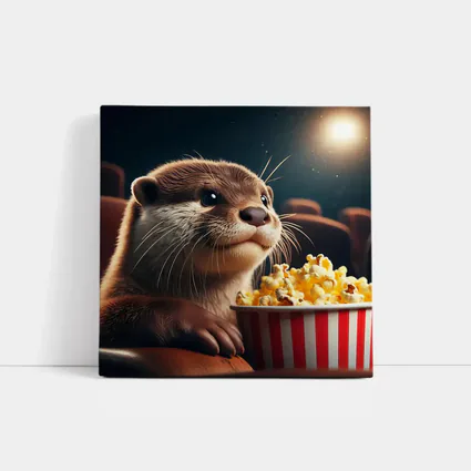 Otter Watching Movie With Popcorn