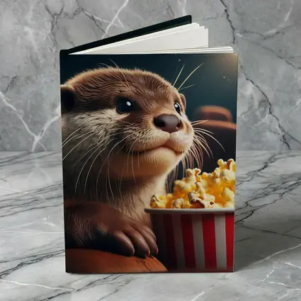 Otter Watching Movie With Popcorn