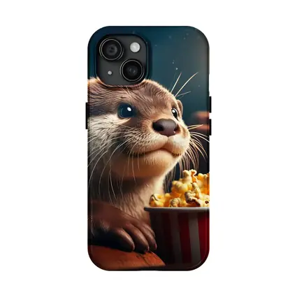 Otter Watching Movie With Popcorn