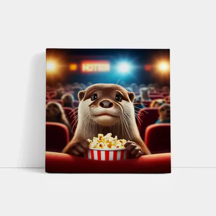 Otter Watching Movie With Popcorn