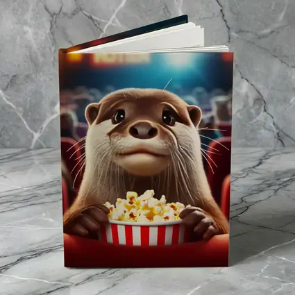 Otter Watching Movie With Popcorn