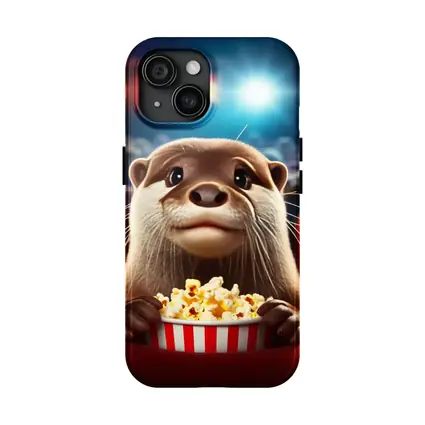 Otter Watching Movie With Popcorn