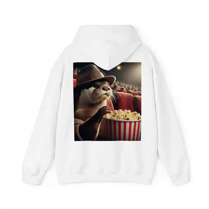 Otter Wearing Hat Eating Popcorn Cinema