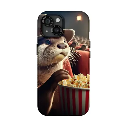 Otter Wearing Hat Eating Popcorn Cinema