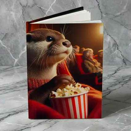 Otter Eating Popcorn In Movie Theater