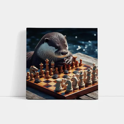 Otter Playing Chess By The Water
