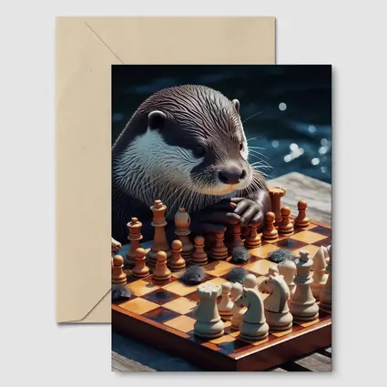 Otter Playing Chess By The Water