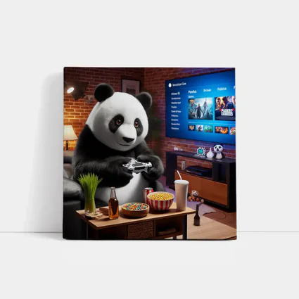 Panda Gaming Controller Cozy Living Room