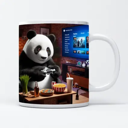 Panda Gaming Controller Cozy Living Room