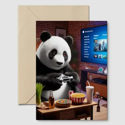 Panda Gaming Controller Cozy Living Room
