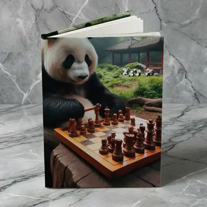 Giant Panda Playing Chess Forest Garden