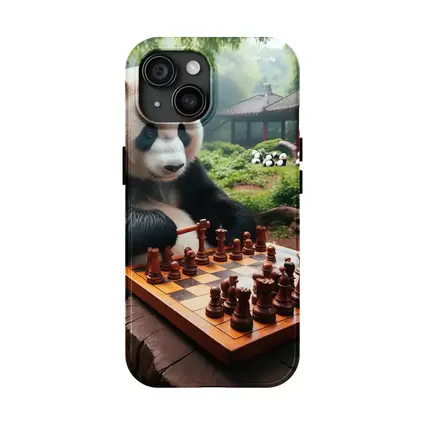 Giant Panda Playing Chess Forest Garden