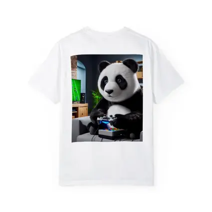 Panda Playing Video Games on Couch