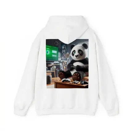 Panda Playing Video Games Cozy Living Room