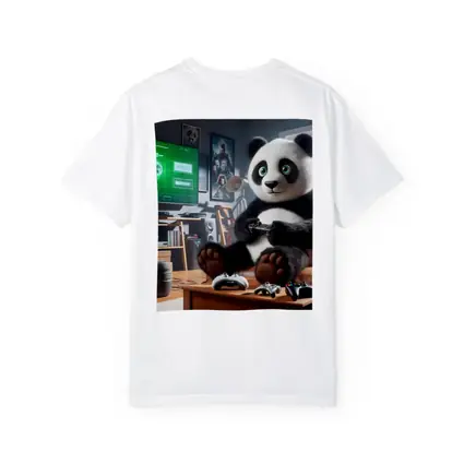 Panda Playing Video Games Cozy Living Room