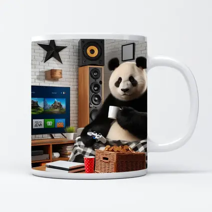Panda Gaming Cozy Living Room Scene