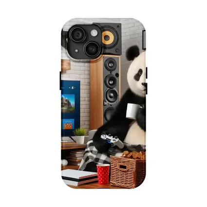 Panda Gaming Cozy Living Room Scene