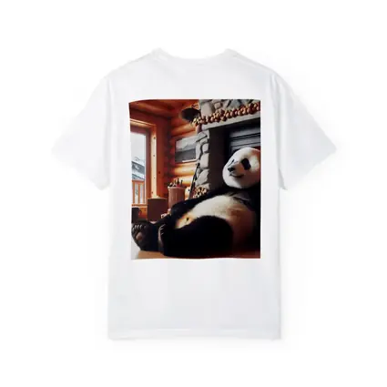 Giant Panda Relaxing By Cozy Fireplace