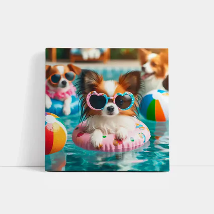 Papillon Dog Sunglasses Pool Party Summer