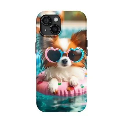Papillon Dog Sunglasses Pool Party Summer