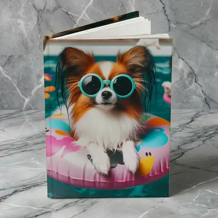 Papillon Dog Pool Party Summer Fun