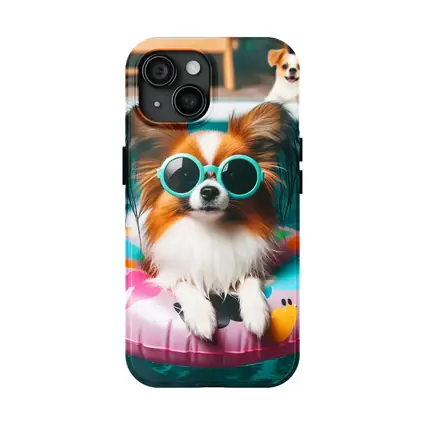Papillon Dog Pool Party Summer Fun