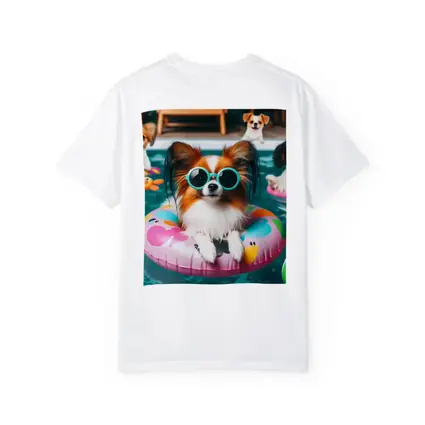 Papillon Dog Pool Party Summer Fun