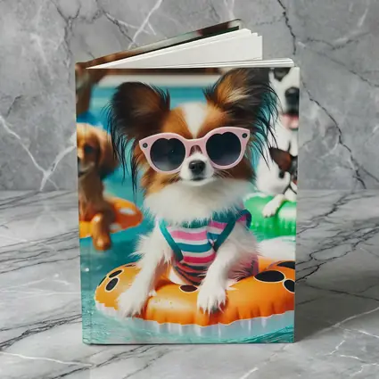 Papillon Dog Pool Party Summer Fun