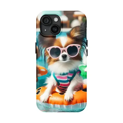 Papillon Dog Pool Party Summer Fun