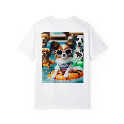 Papillon Dog Pool Party Summer Fun