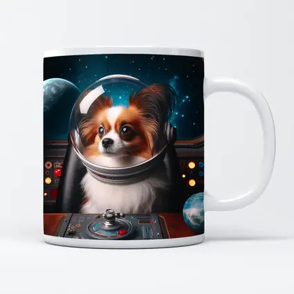 Papillon Dog Astronaut Space Cockpit