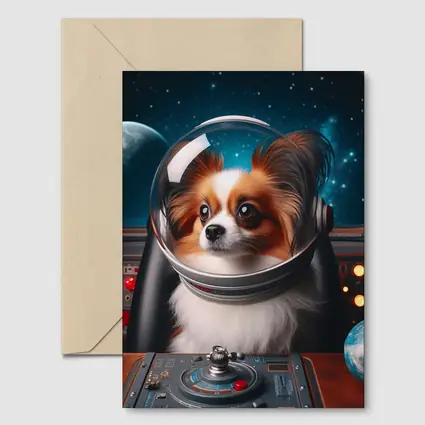 Papillon Dog Astronaut Space Cockpit