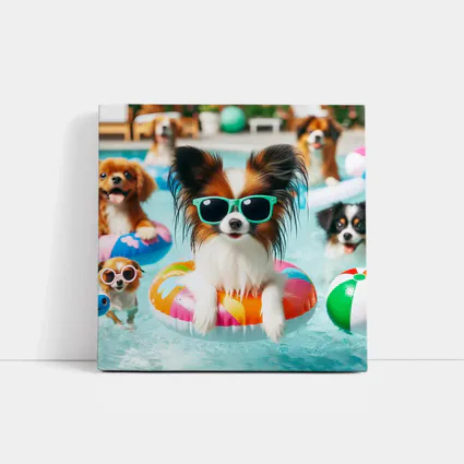 Papillon Dog Sunglasses Pool Party Summer